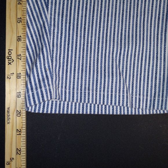 Allison Daley Capri Pants Size 24W Nautical Blue Stripe Criss Cross Pull On - Picture 8 of 8